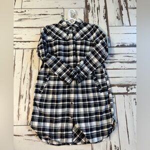 Duluth Trading Co. Folklore Flannel in Black and White tunic long shirt